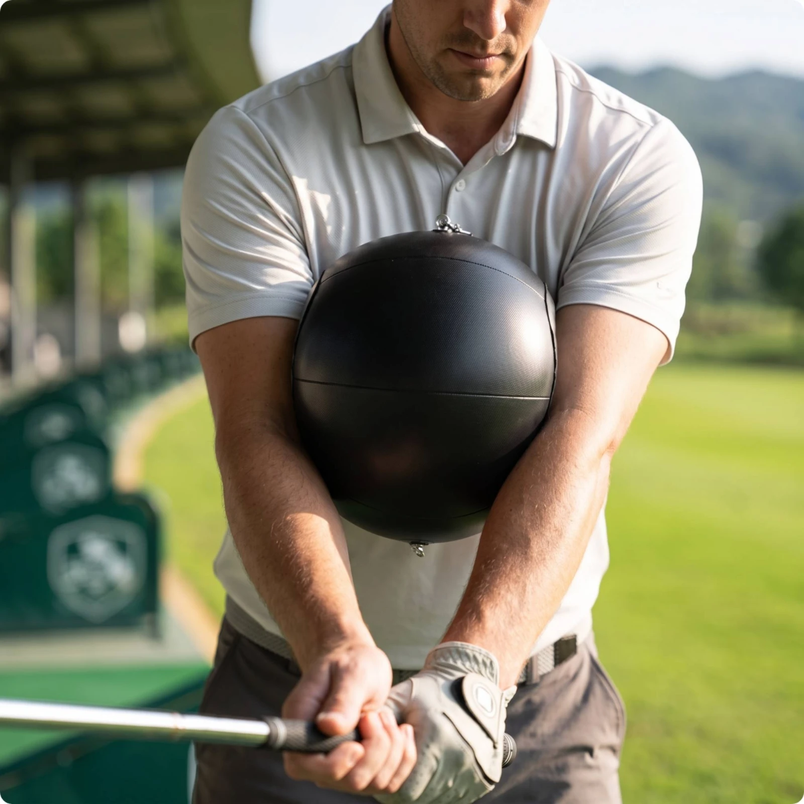 Golf Swing Inflatable Ball Aid Adjustable Golf Swing Aid Sports Equipment Compact Customized for Golfers, Driving Range
