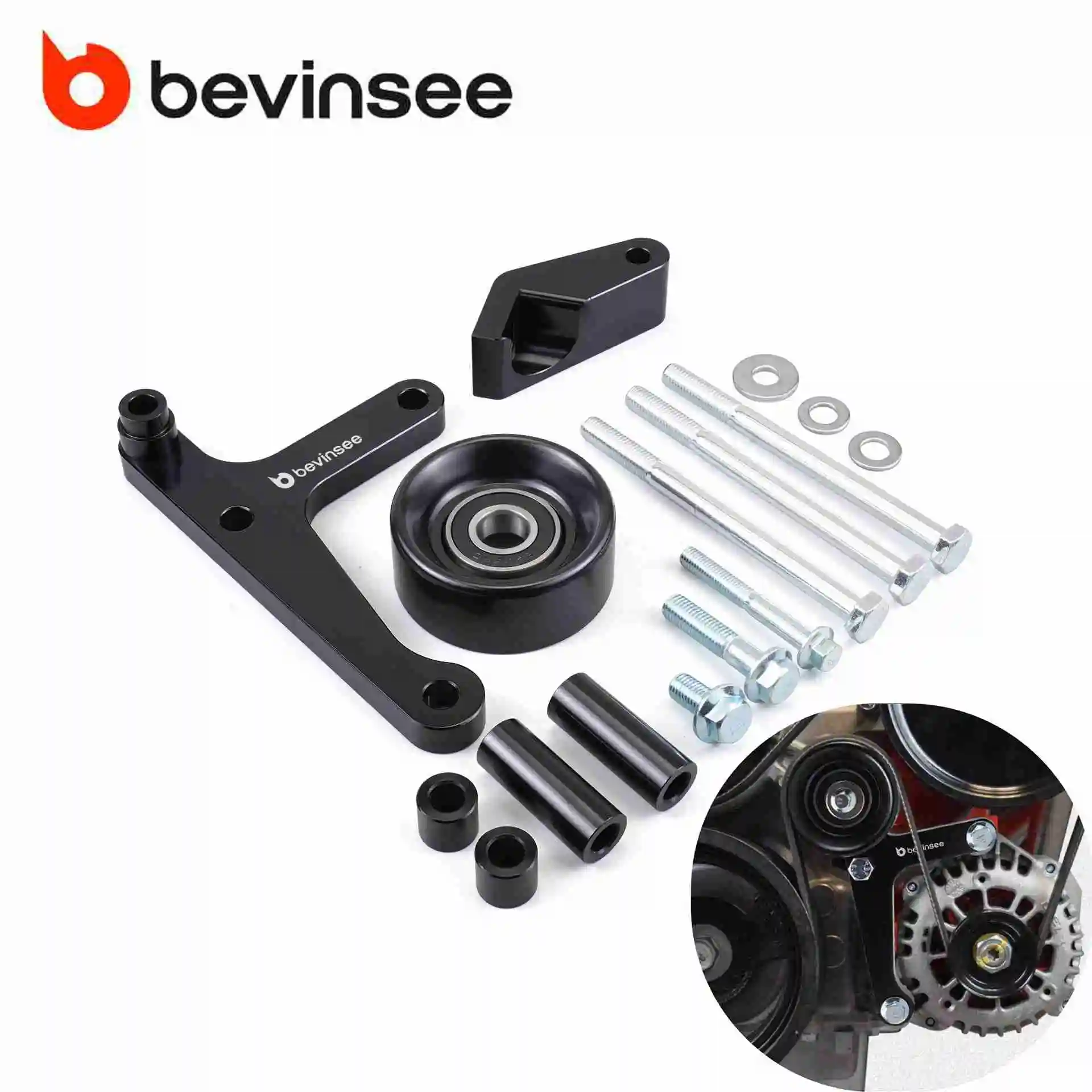 For LS Truck Low Mount Alternator Bracket w/Pulley Kit for LSX for Chevrolet Camaro 1998-2002