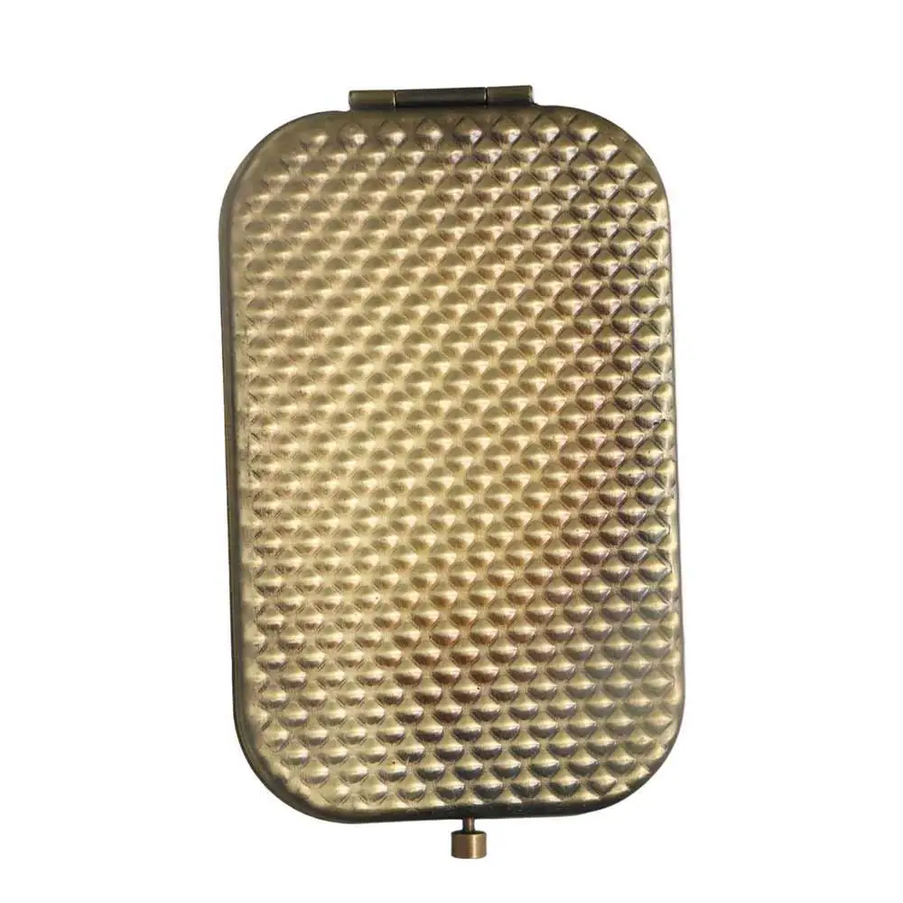 Espelho de vaidade espelho de maquiagem vintage quadrado pavão compacto espelho de bolso oco-para fora strass cosméticos dobrável espelho beleza