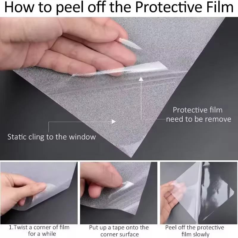 Electrostatic Adsorption Frosted Glass Privacy Film Window Privacy Film Reusable Anti-Glare Heat Insulation And UV Protection. view 5