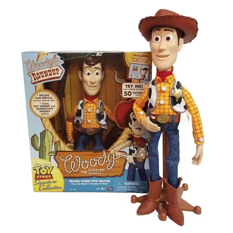 

Original Disney Toy Story Action Woody Buzz Lightyear Jessie Collector's Edition Figures Toys Pull String Talking Christmas Gift