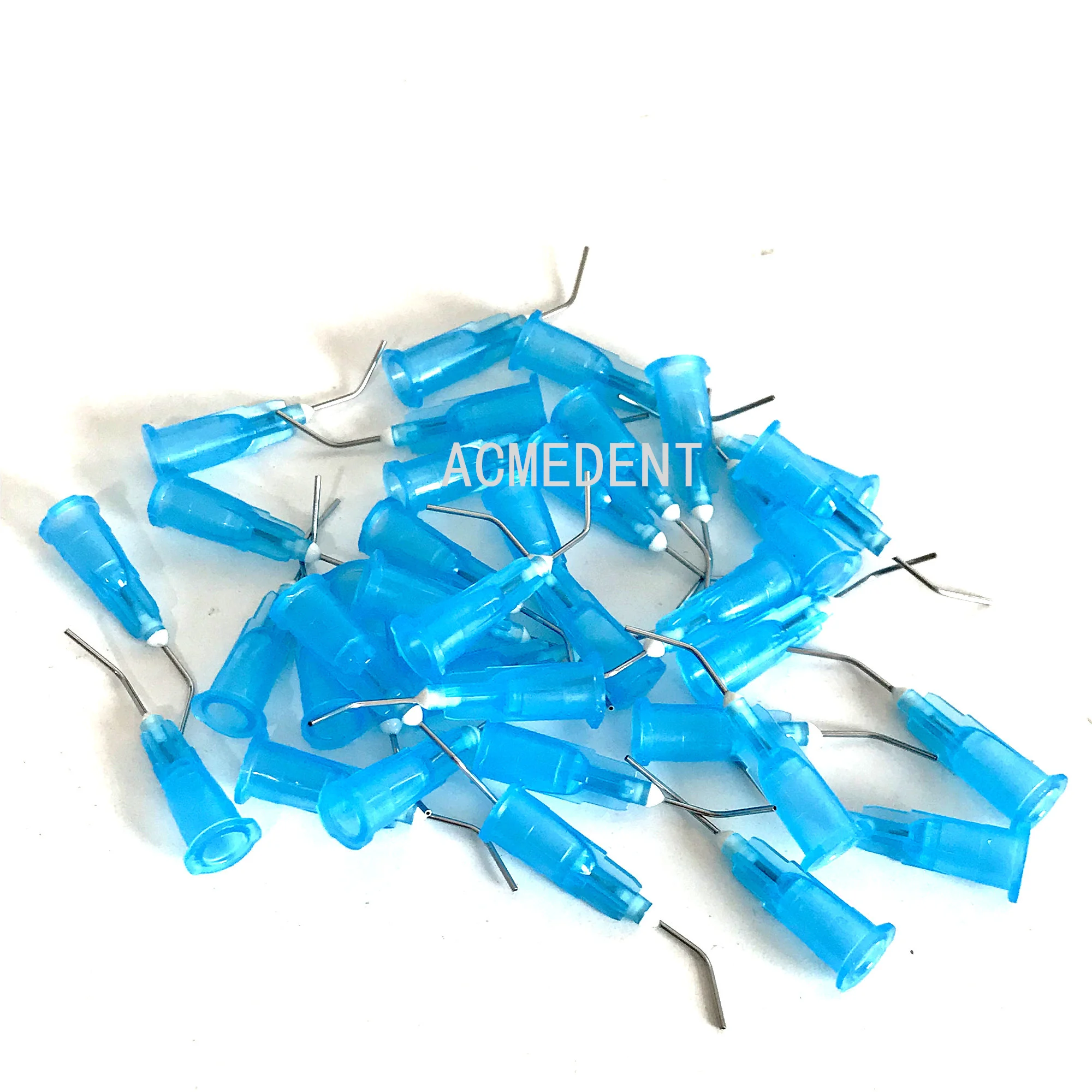 

Dental Etch Flow Resin Pre-bent Needle Micro Conveyor Syringe Tips Equipment Irrigation Bent Needle Tips Blue 23G