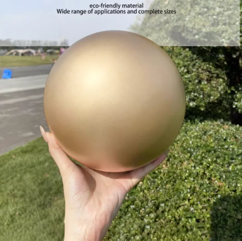 1Pcs Matte Gold Hollow 0.6mm Thickness 304 Stainless Steel Ball Brushed Golden Sphere Diameter 38‑300mm Ornament Ball