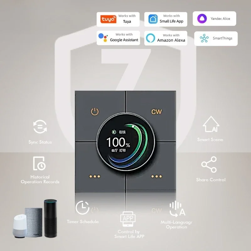 

2026 86 Умная настенная кнопка-регулятор Graffiti Zigbee для умного дома (европейский и британский стандарт), композитный сценарный переключатель с диммированием, AC110-220V Zigbee