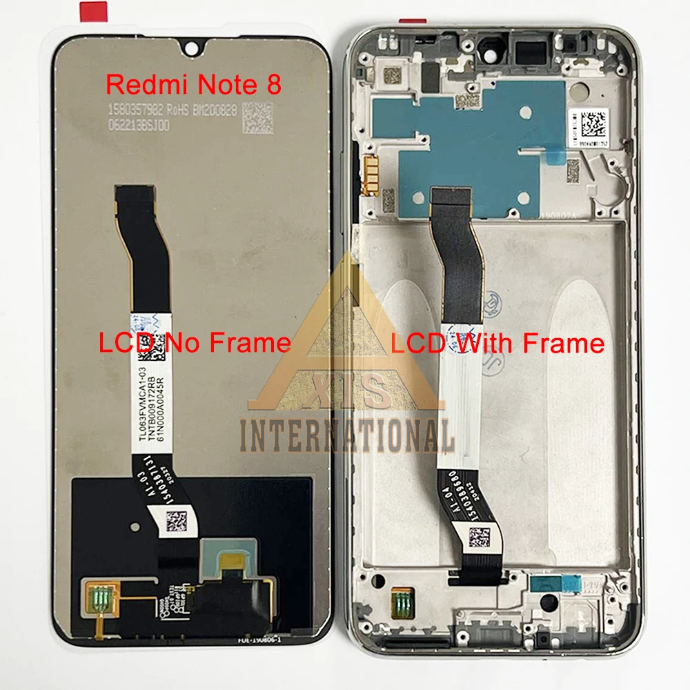 Grado AAA 6.53 "per Xiaomi Redmi Note 8 Pro schermo LCD schermo Touchl Digitizer Frame 6.22" per Xiaomi Note 8 LCD Frame