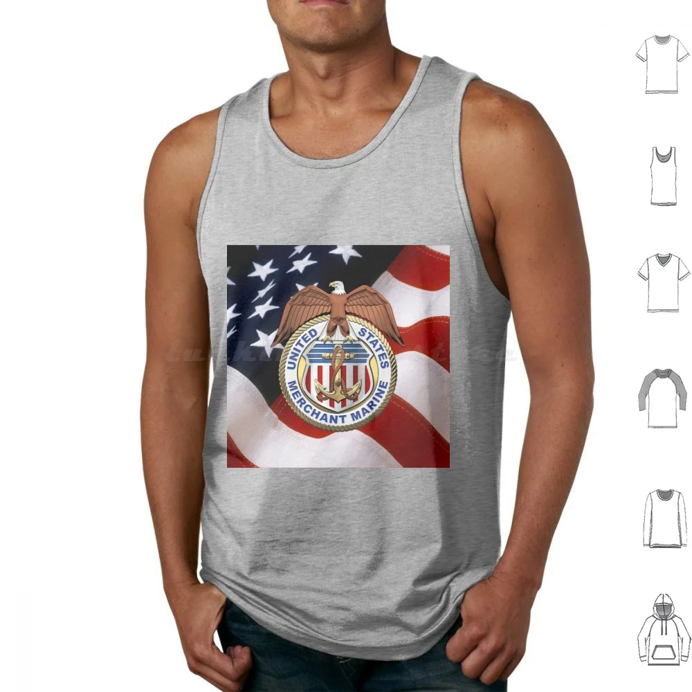 Emblema de los Estados Unidos, camisetas sin mangas con bandera americana, insignia militar de algodón estampada, colección 3d de heráldica de Serge