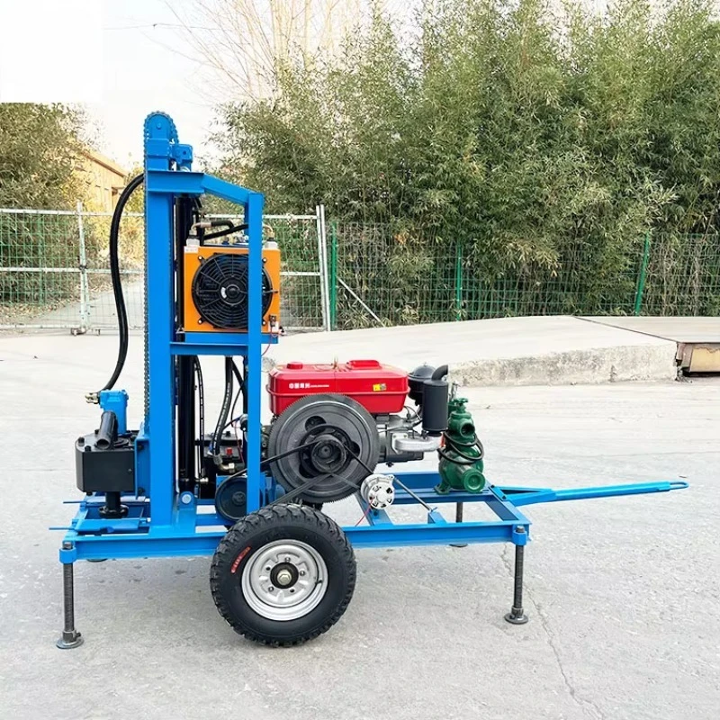 Portable Diesel Water Well Drilling Machine For Domestic Water Wells With Durable Steel Structure Rig Manufacturer Direct