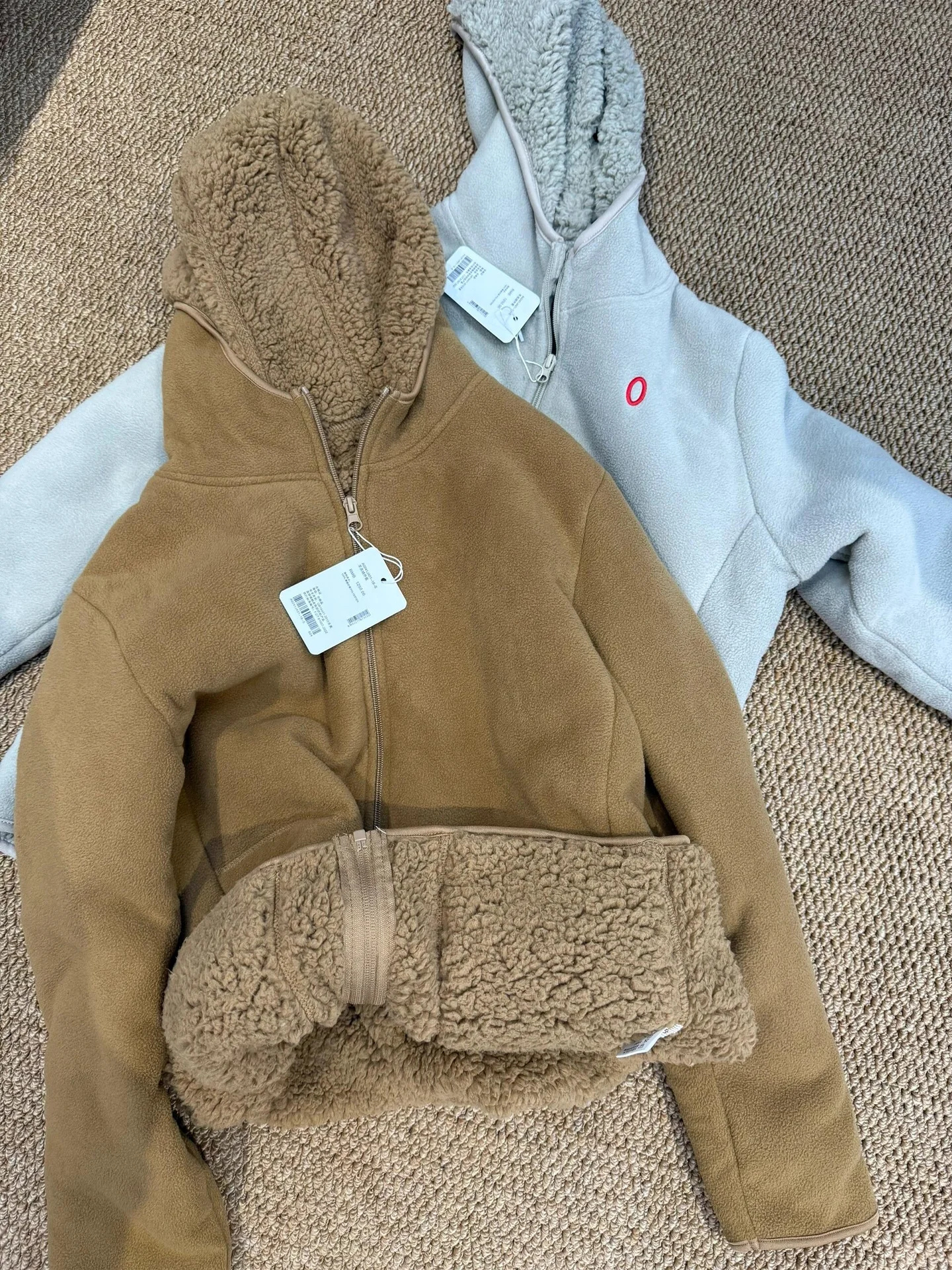 

Caramel Colored Thiened Hooded Cotton Jaet Lamb Velvet Men Women Outdoor Sports Coat Warm Autumn Winter Zipper Closure