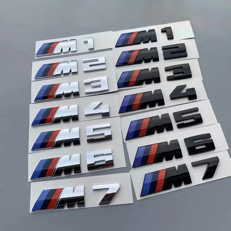Emblema 3D para guardabarros de coche, distintivo lateral trasero para maletero, pegatina con el logotipo M, calcomanía con número para BMW M1 M2 M3 M4 M5 M6 M7 Performance, accesorios para automóviles.