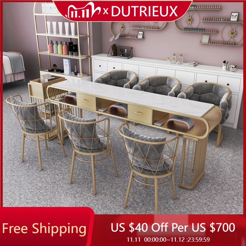 

Light Luxury Aesthetic Nail Desk Hand Simple Organizer Design Manicure Table Cheap Makeup Tavolo Unghie Nails Salon Furniture