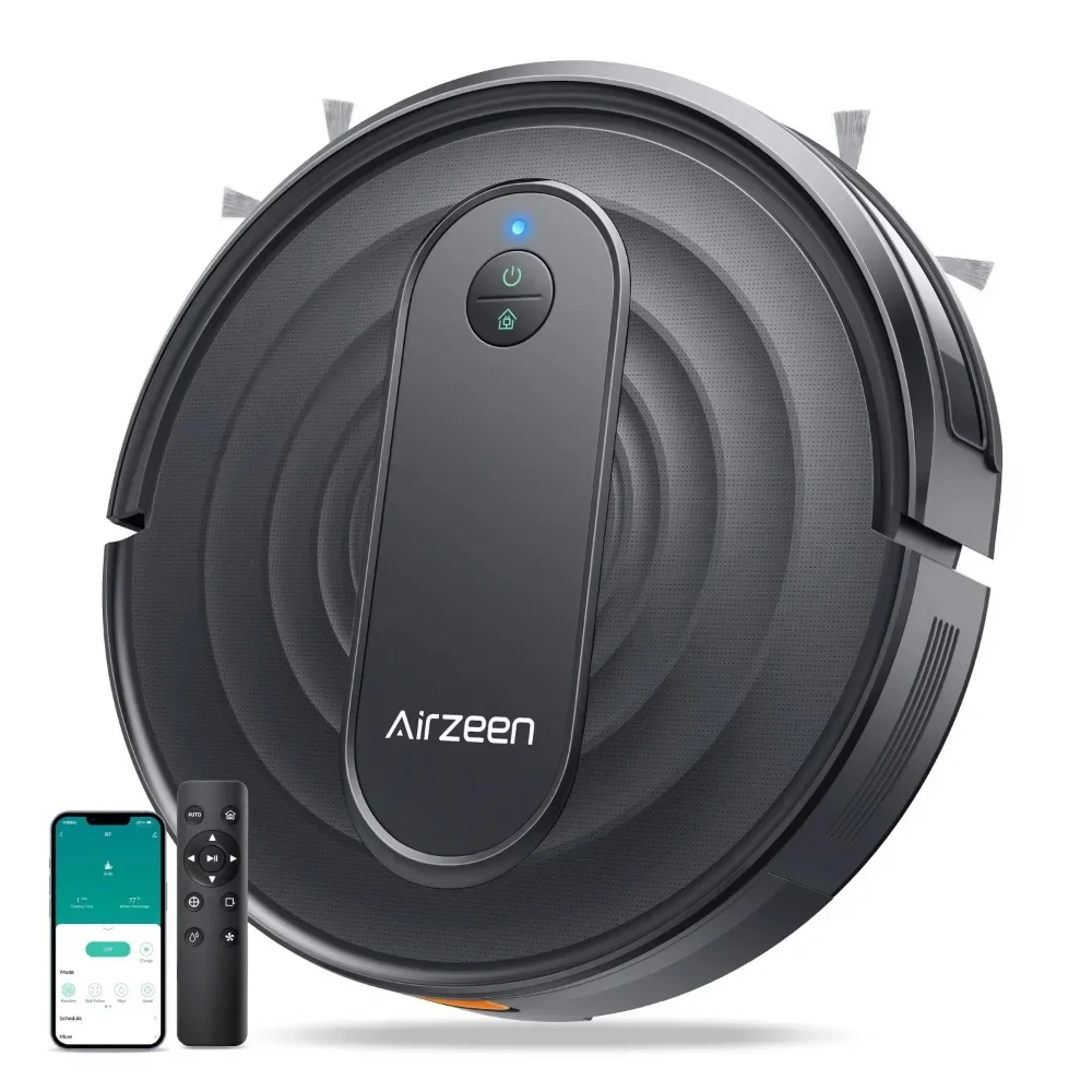 3000Pa Robot Vacuum Cleaner, Smart Robot Vacuum with Alexa, for Carpets, Hard Floors and Home, Black