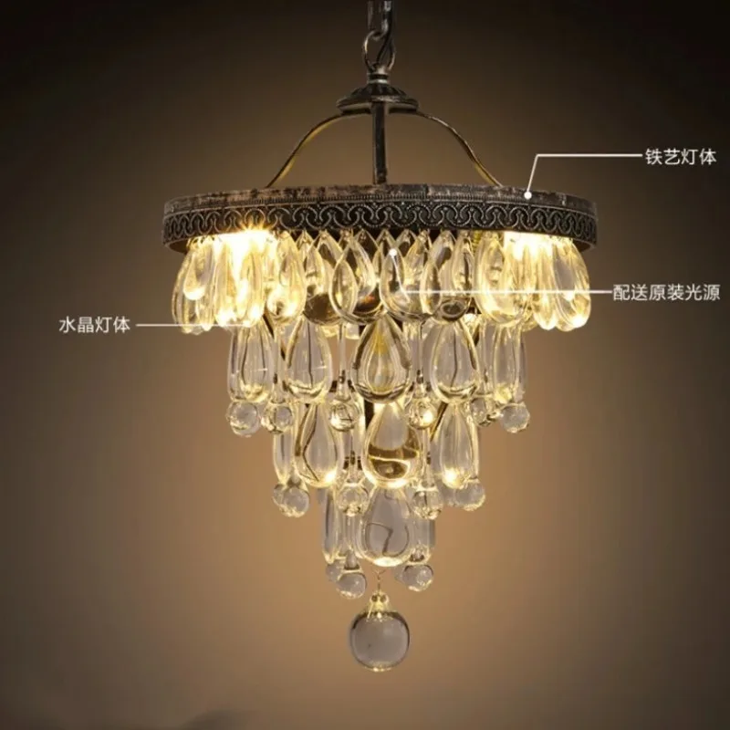 Postmodern minimalist crystal grape water drop chandelier Nordic living room creative dining room bedroom industrial style Xuang