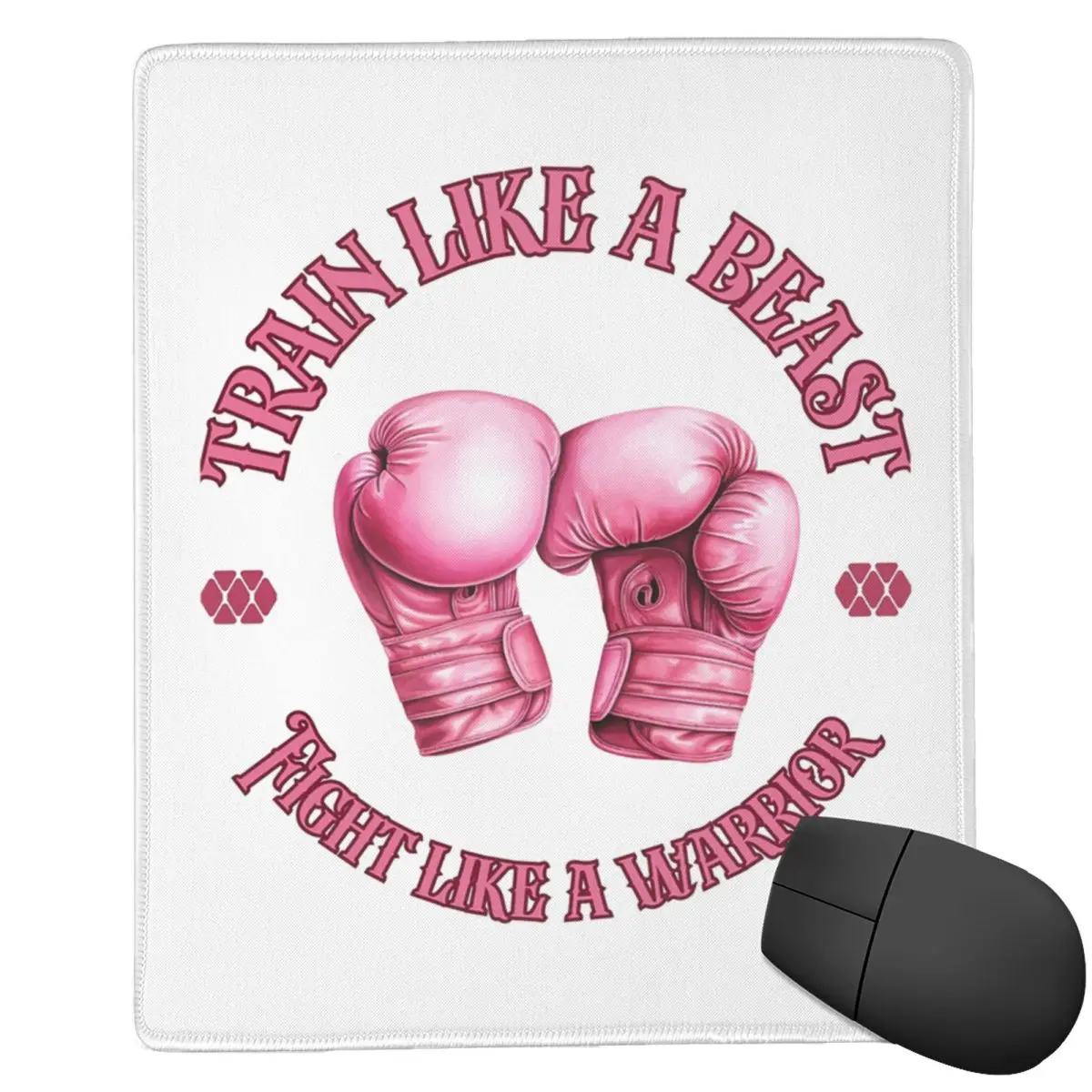 Train Like A Beast Fight Like A Warrior Boxing Gloves Mouse Pad Computer Keyboard Mouse Mat Gaming PC Laptop Desk Mat