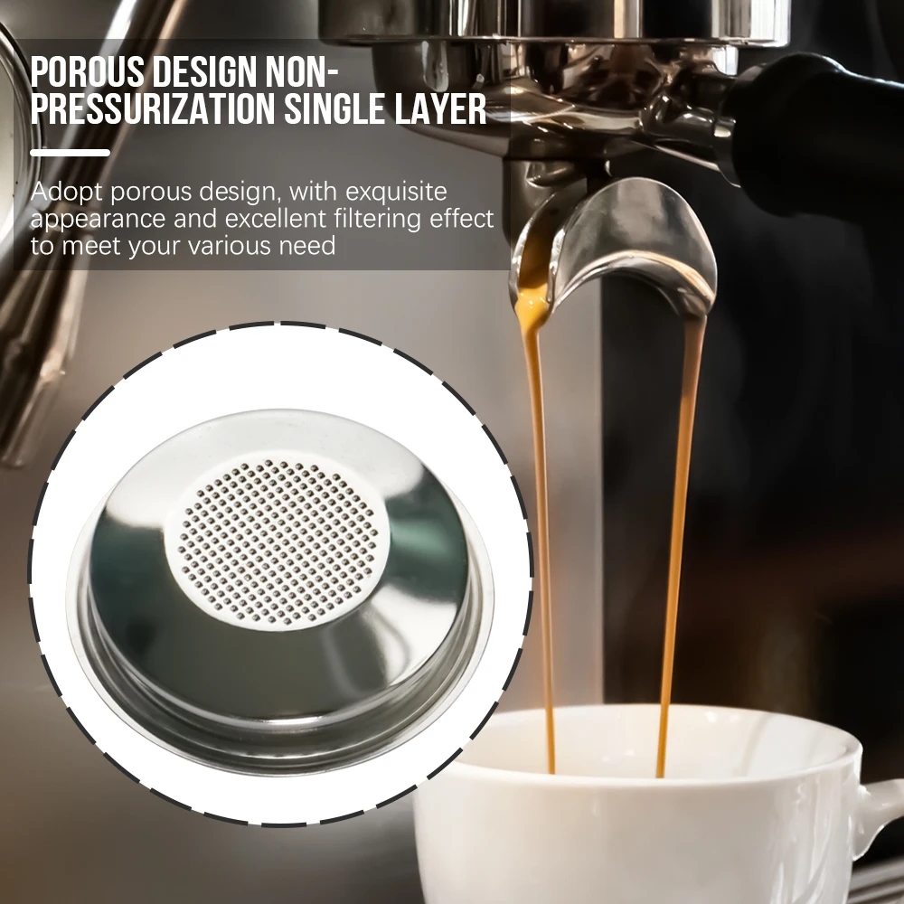 Reusable Basket Permanent Coffee Filter Stainless Steel Single Layer Coffee Handle Filter Basket Perfect Fit Portafilter Basket