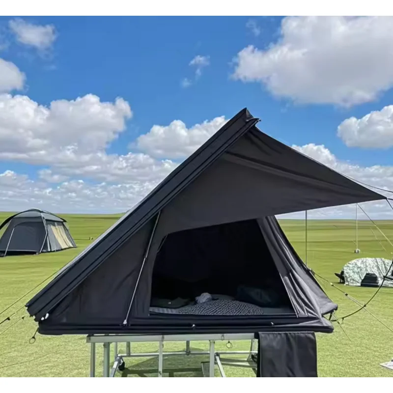 Automatic Rooftop Tent 2-3 Person  Outdoor Camping Aluminium Hard Shell Roof Top Tents  with Ladder for Suv