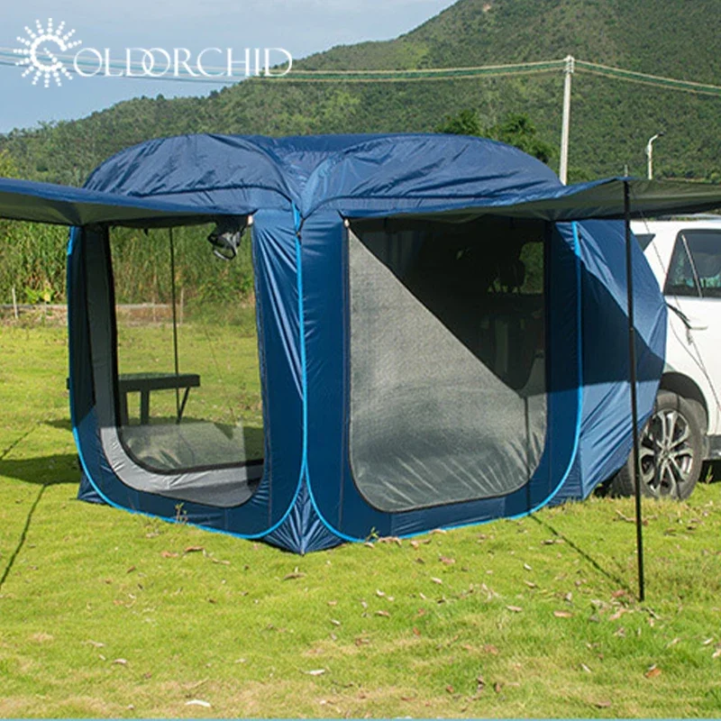 Outdoor Foldable SUV Car Rear Truck Tent Rainproof Pickup Rear Sun Shade Tent With Canopy Anti mosquito Net  200*200*196CM