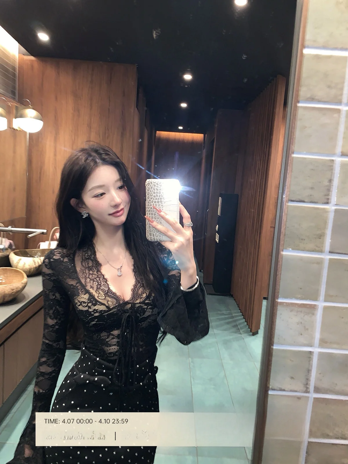 

Женская ночная сорочка Bla V-ne Long Sve Lace из кружева Pure Desire, универсальная повседневная модель из смесового полиэстера и спандекса