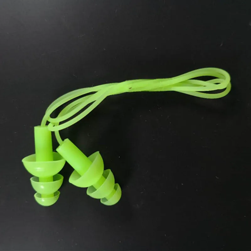 Silikon-Ohrstöpselschutz mit Kabel, Anti-Verlust, wiederverwendbarer Gehörschutz, Geräuschreduzierung, sichere Ohrstöpsel für Schwimmen, Arbeit, mit Seil – Detail 4