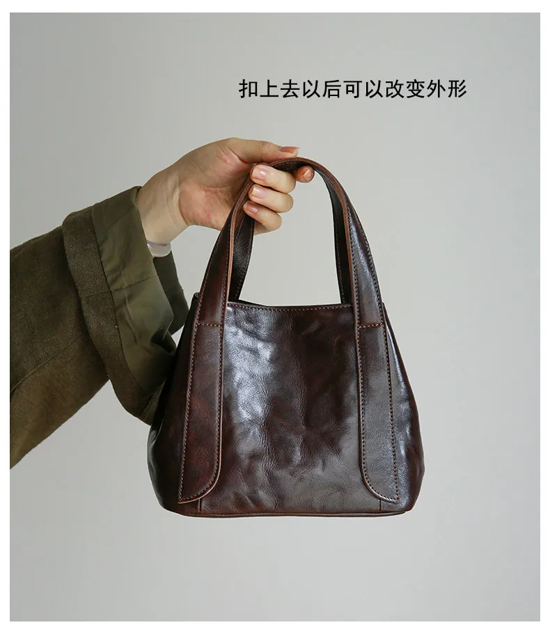 PNDME lässige Vintage-Handtasche aus echtem Leder, handgefertigt, Damen-Handtasche, modische Organizer-Designertasche aus Rindsleder, Schulter- und Umhängetasche – Detail 9