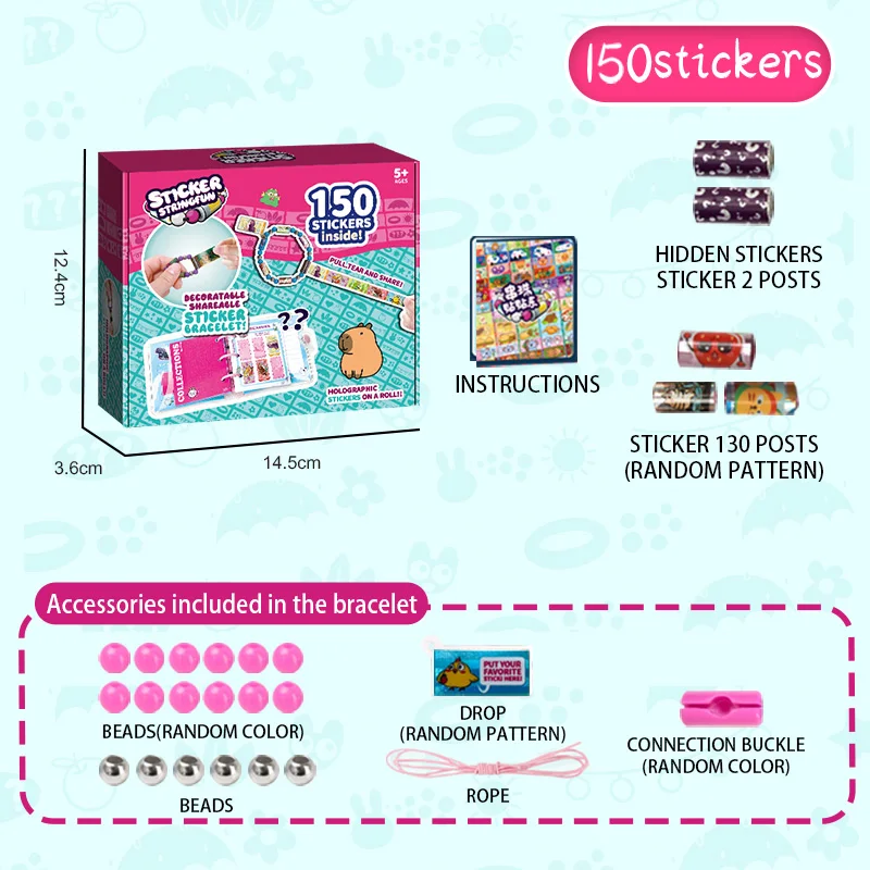 新しいステッカーブレスレットコレクタブルカード子供クリエイティブ DIY ビーズステッカーと楽しい文化とカラフルなクリエイティブプレゼント