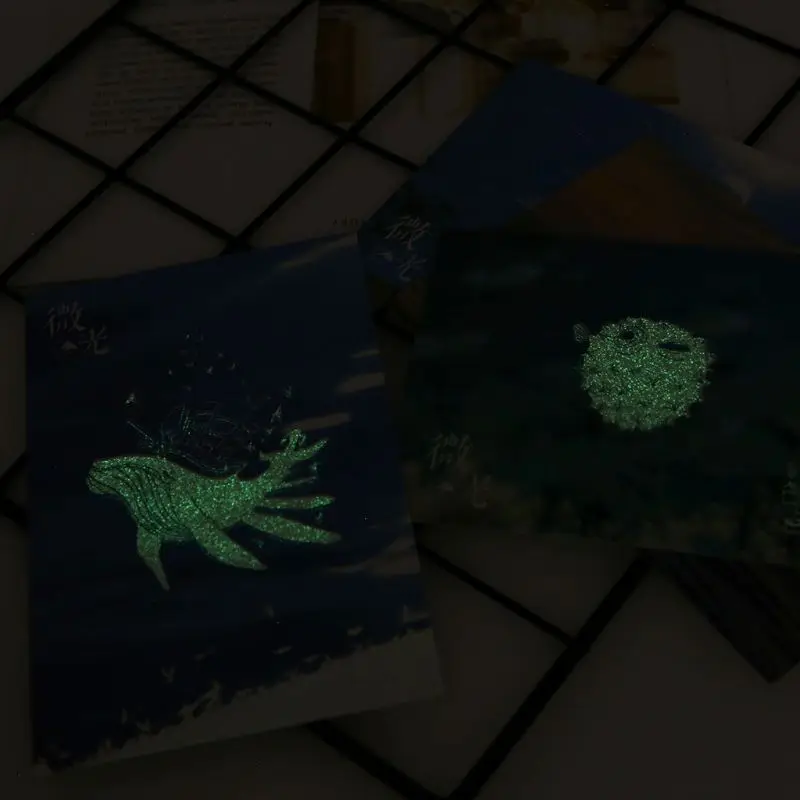 30 ชิ้น Vintage Luminous โปสการ์ด Glow In The Dark Ocean การ์ดอวยพรโพสต์การ์ดนวนิยาย