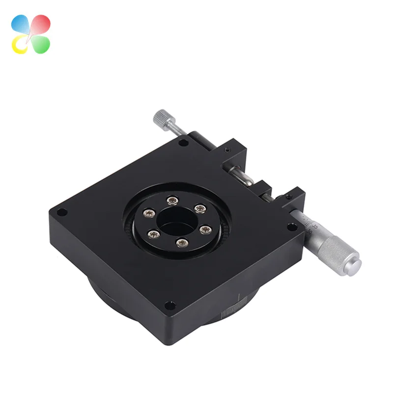 C&K Precise Positioning 60mm Rotary Stage Black Anodizing Micrometer Table Manual Rotation Stage for Optical Vision Inspection