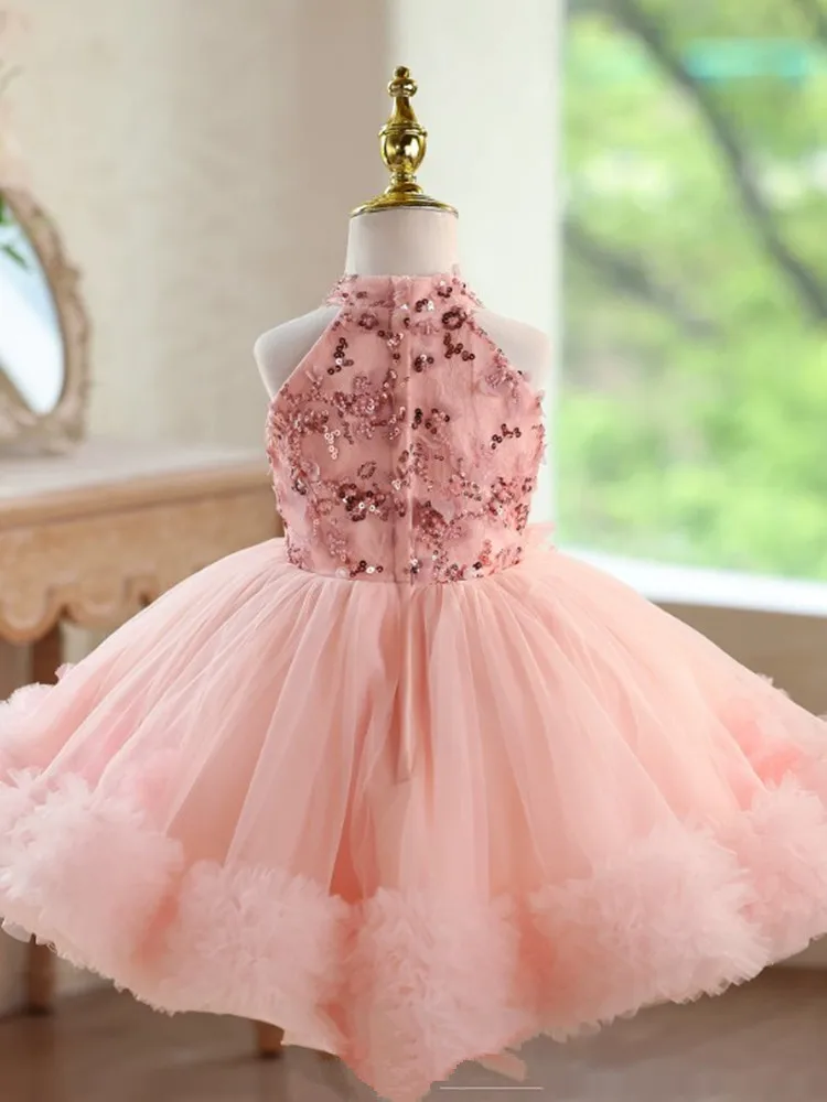 Hochwertiges Abendkleid für Mädchen, für Klavierauftritte, Geburtstage, Hochzeiten, Blumenmädchen A5040 Großhandel – Detail 7