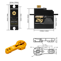 21G Waterproof RC Digital Micro Servo with 25T Servo Horn Metal Gear Servo for 1/14 1/16 1/18 RC Crawler Car