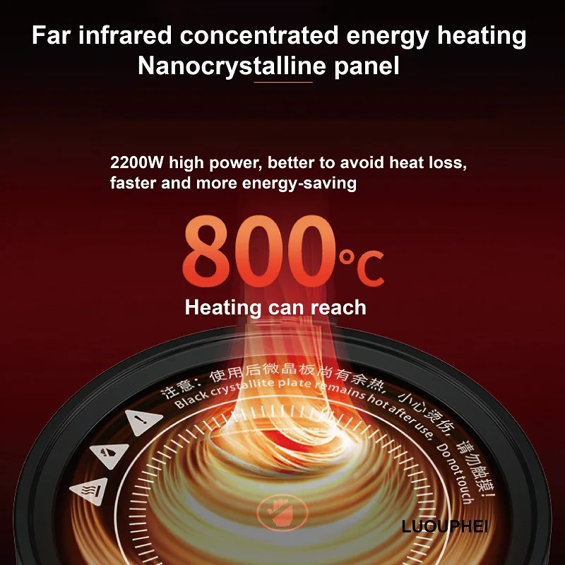 2000 واط سخان المنزل صنع الشاي موقد الشواء 3 والعتاد سخان كهربائي موقد درجة حرارة ثابتة سخان كهربائي متعدد الوظائف