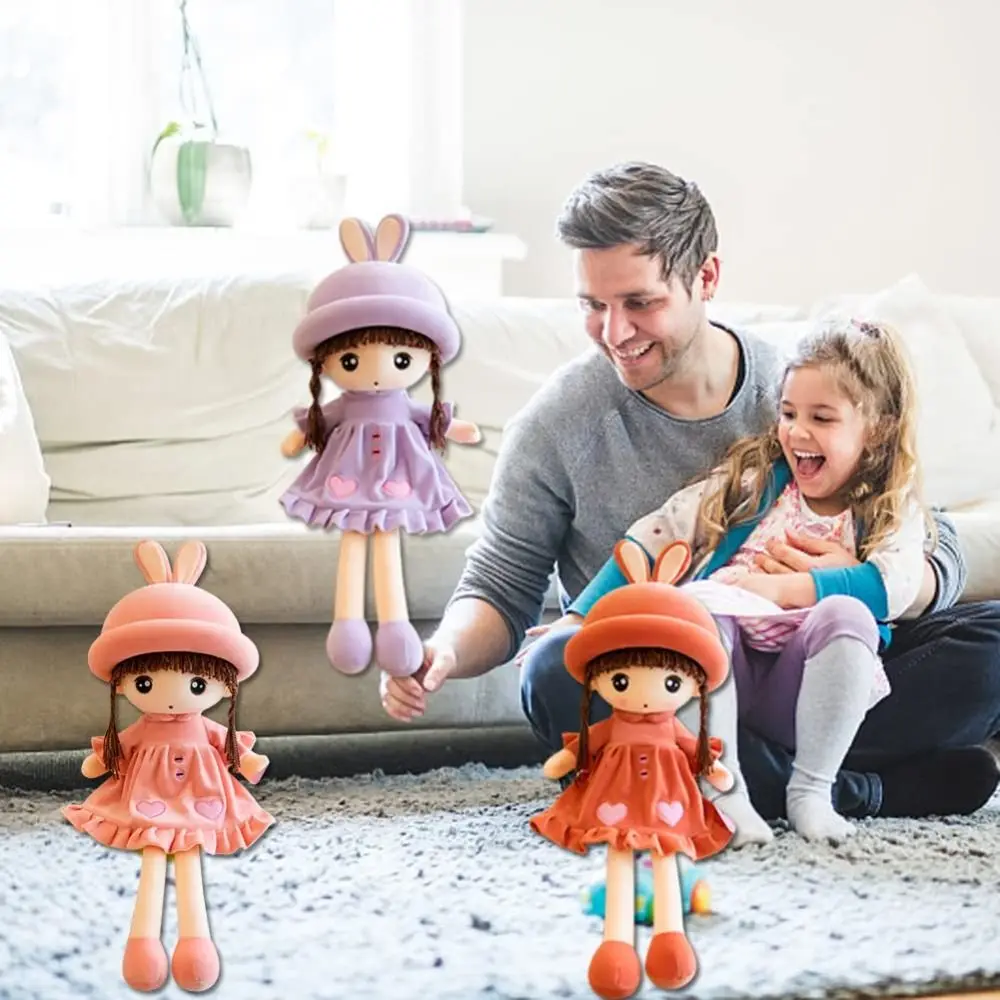 ตุ๊กตาเด็กผู้หญิงผ้าฝ้าย PP พร้อมหมวก กระโปรง นุ่มสบาย น่ากอด ตุ๊กตาผ้า 50 ซม. ของเล่นตุ๊กตาเพื่อนนอน