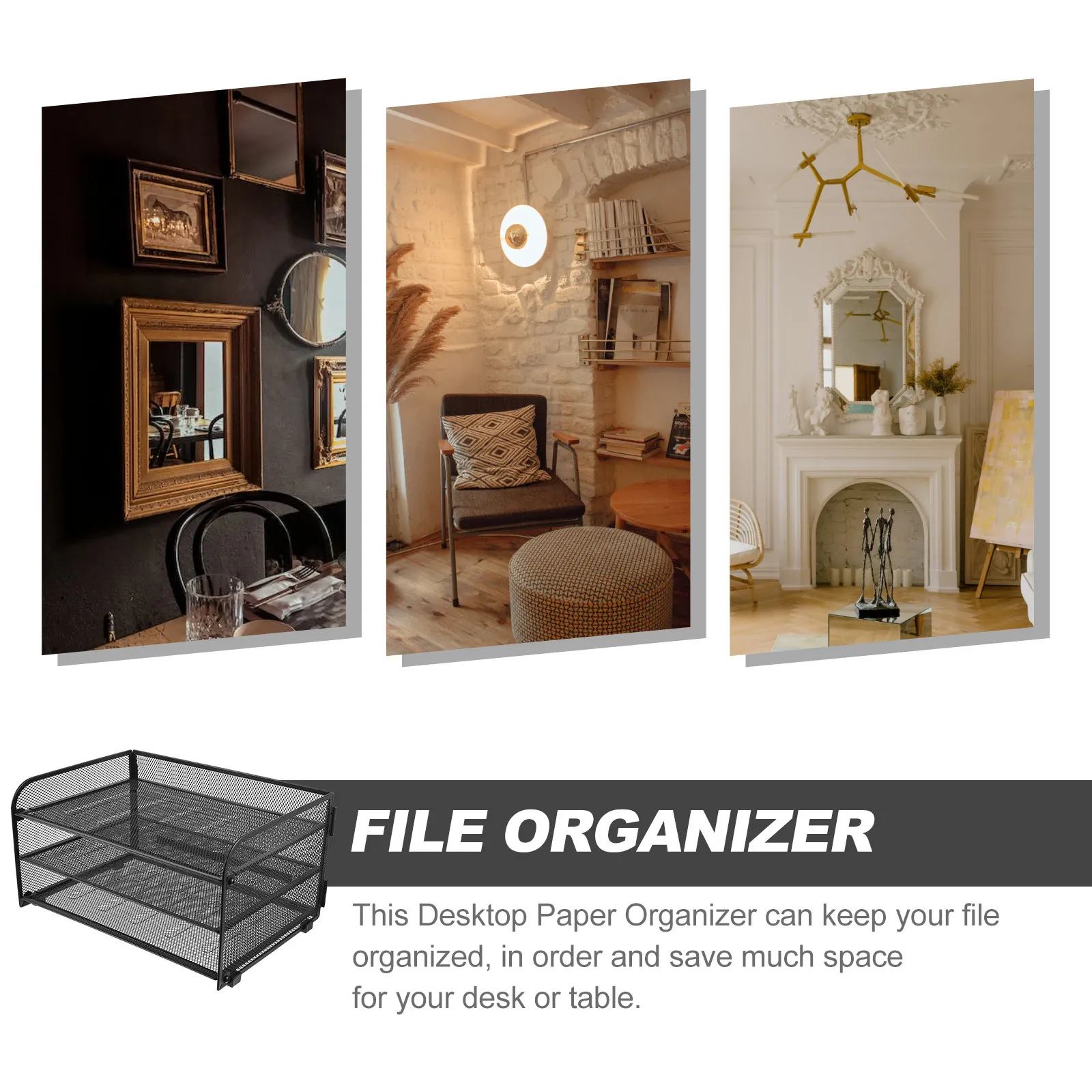 3-Tier Desk File Organizer Paper Tray Detachable Desktop Document Holder Office School Home Desktop Organizer Classroom Storage