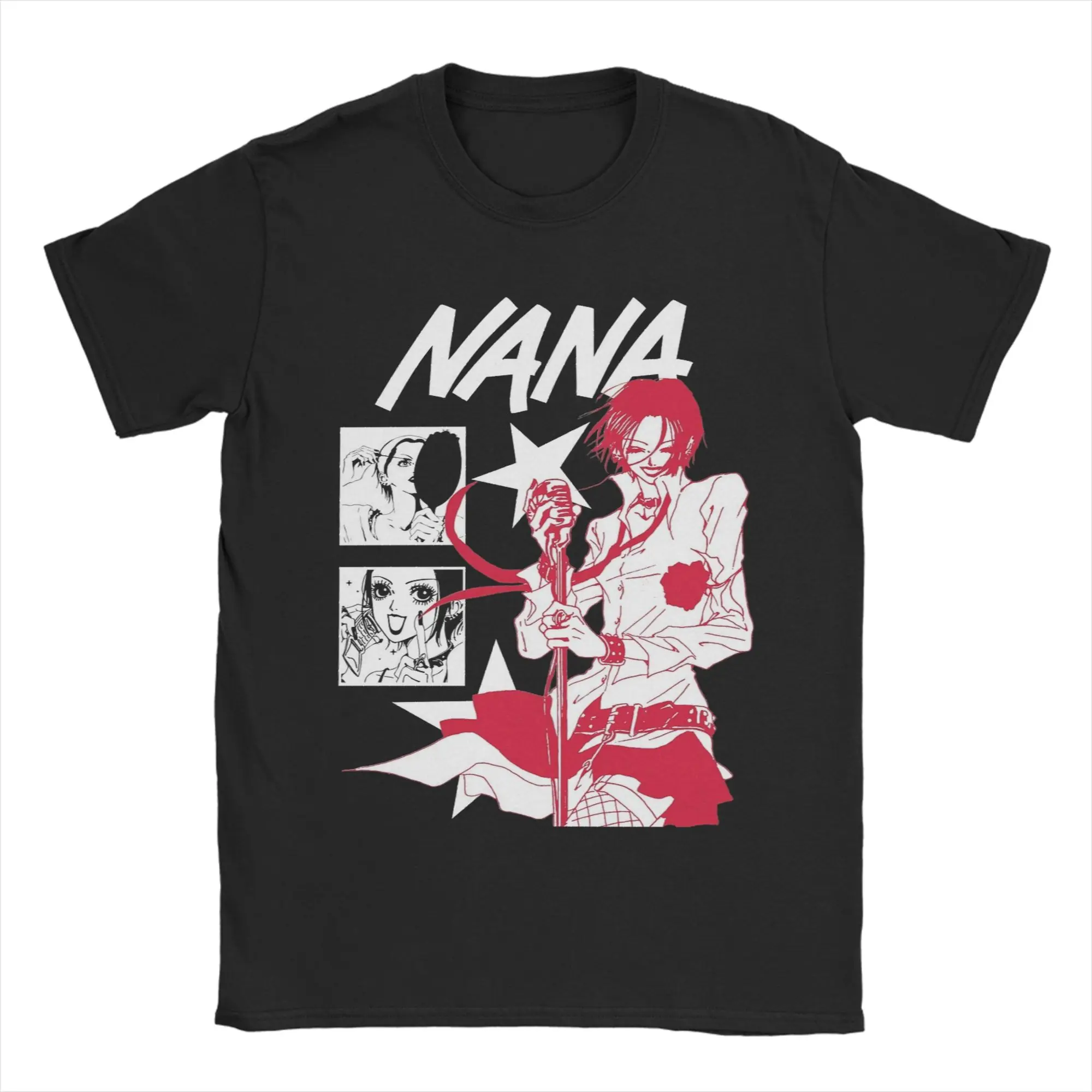 Vintage Nana osaki Anime T-Shirts for Men Crewneck 100% Cotton T Shirt  Short Sleeve Tees Original Clothes