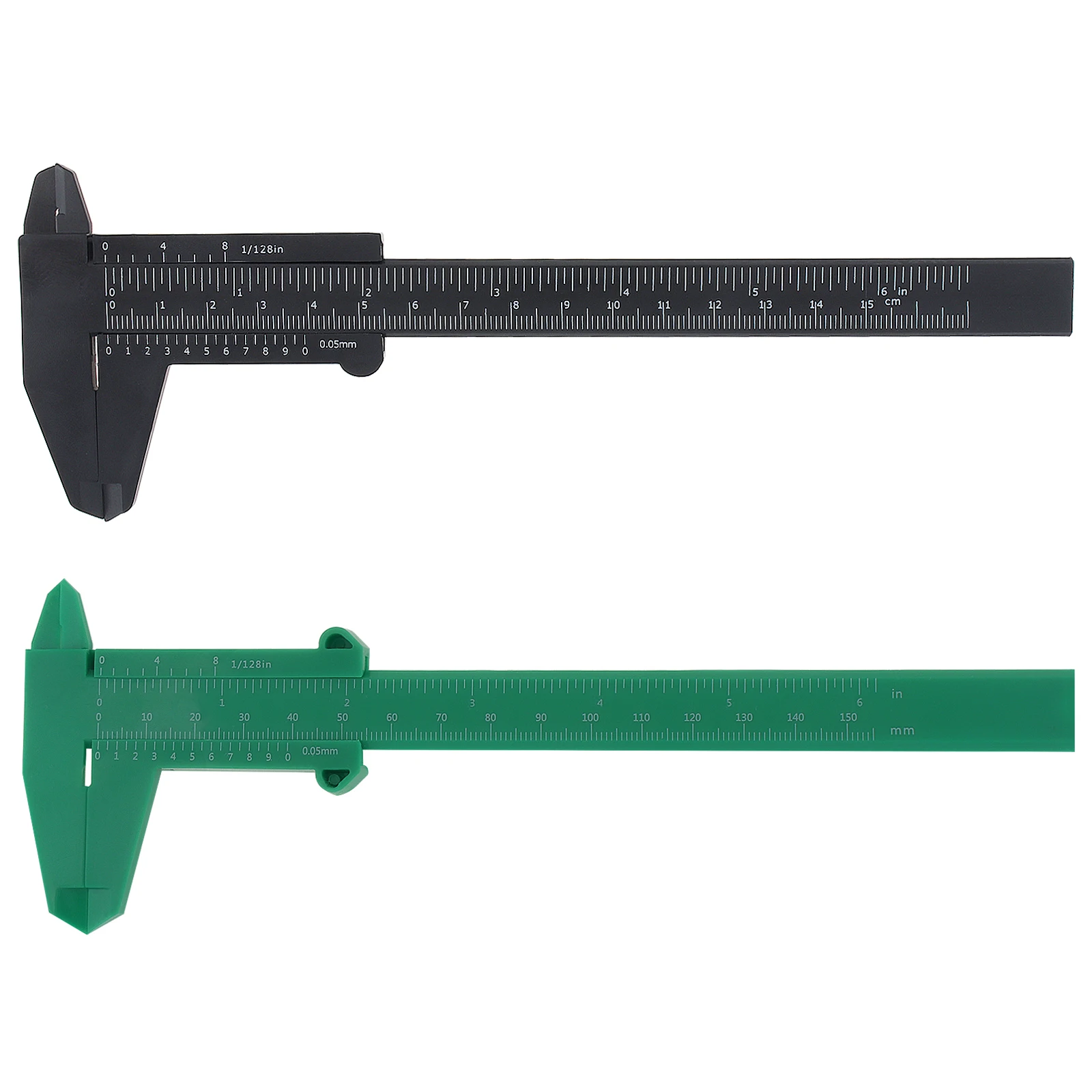 

1pc 0-150mm Double Rule Scale Plastic Vernier Caliper Student Dial Gauge Micrometer Measuring Ruler Inside Diameter Depth Meter