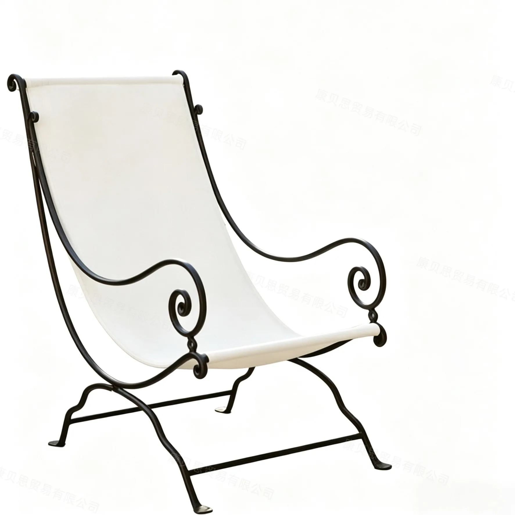 Outdoor wrought iron single sofa chair courtyard balcony leisure recliner B & B coffee shop open-air single chair