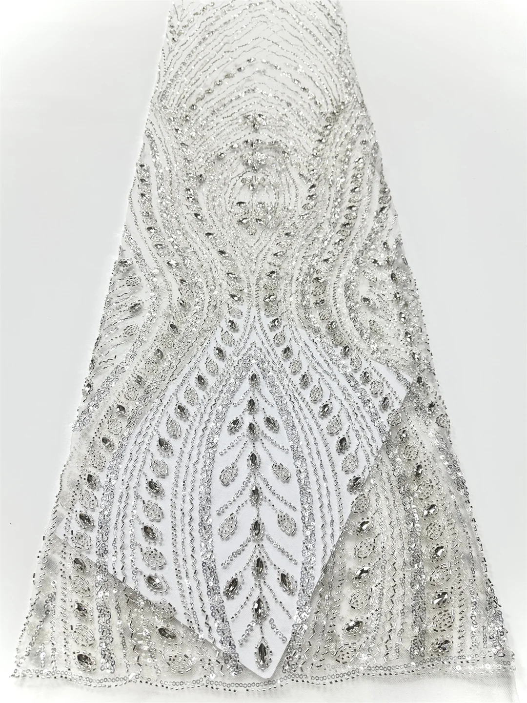 Luxurious Nigerian Stones Beaded Lace Fabric 2026 High Quality Sequins French Embroidery African Lace Fabric For Wedding Sewing