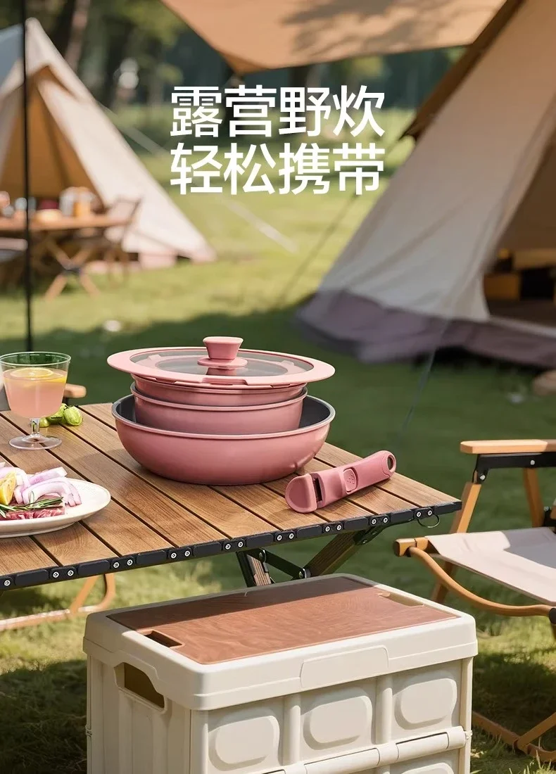 Removable pots, non-stick pans, kitchen stacking pots and pans