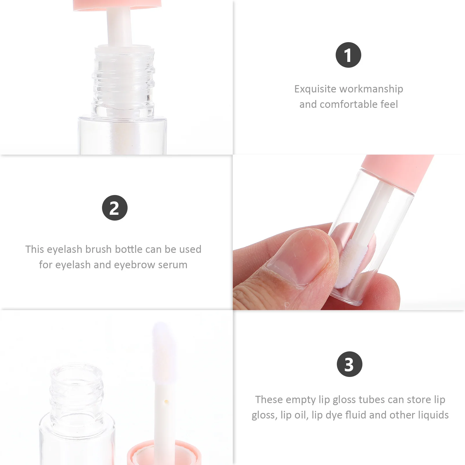 10개입 립글레이즈 DIY 튜브 투명 립 컬러 용기 맞춤형 글로스 오일 염료 제작용 가볍고 여행 친화적