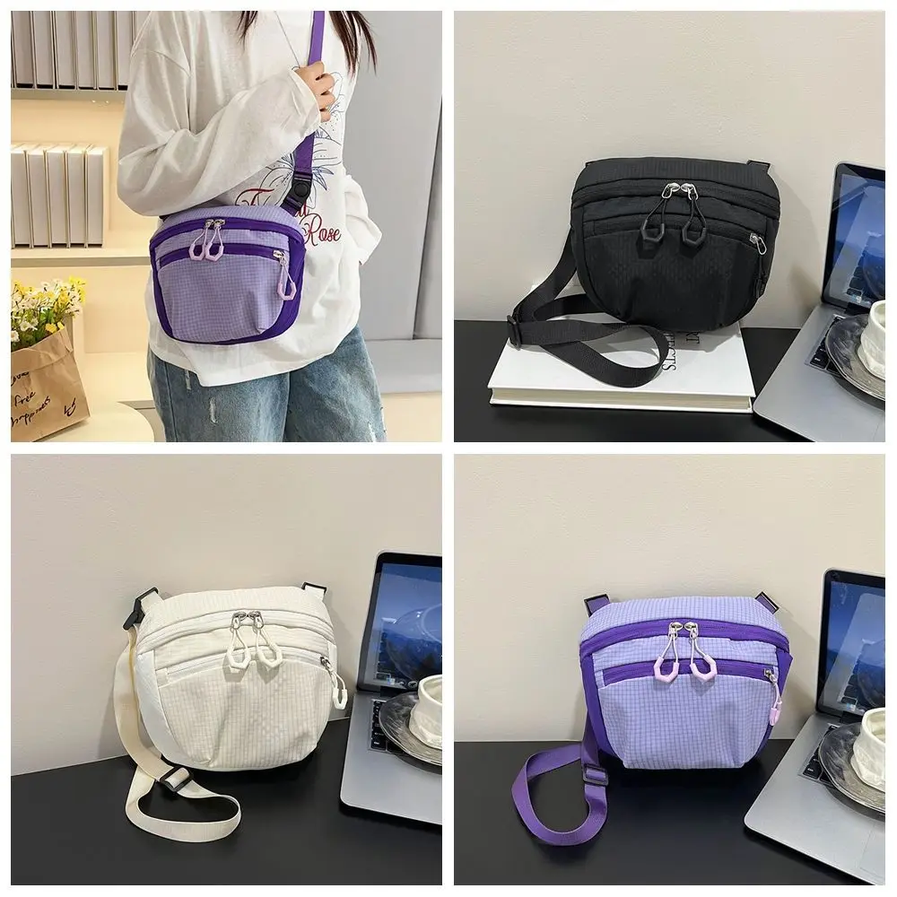 

Quick-dry Sports Nylon Shoulder Bag Solid Color Coin Pouch Casual Crossbody Bag Korean Style Casual Mobile Phone Pack Travel