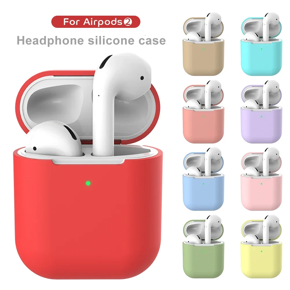 Funda protectora de silicona para Airpods 2, funda para auriculares inalámbricos con Bluetooth, para Apple Airpods 2