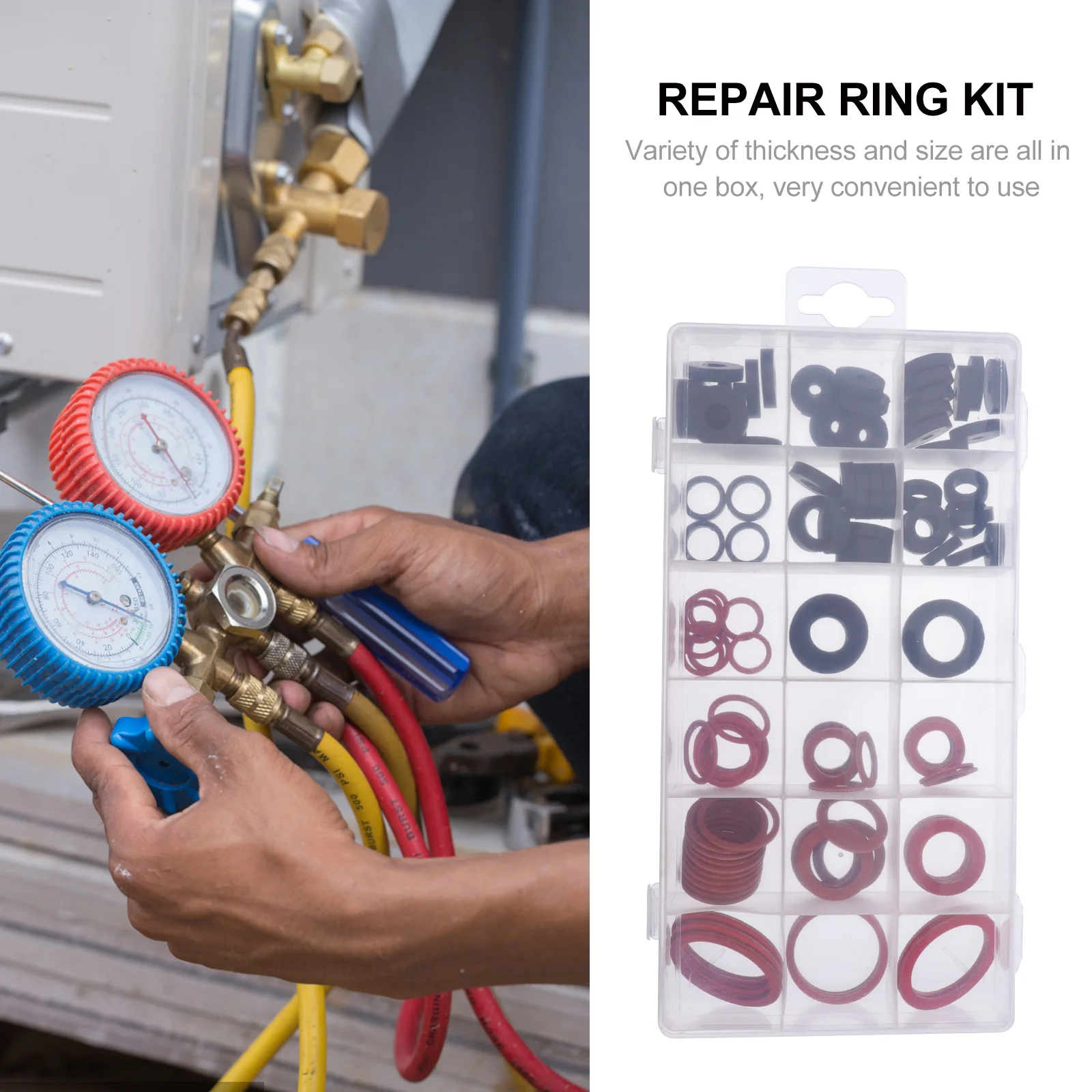 

141Pcs Rubber Gasket Seal Assortment Kit Water Resistant Durable for Cable Wire Outlet Protection Rubber Gasket Assortment Set