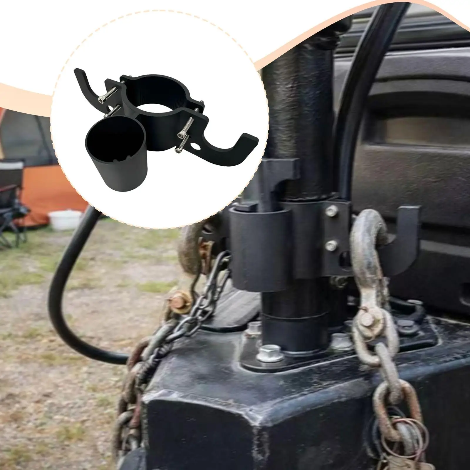 

Aluminum Alloy Trailer Chain Storage Bracket Heavy Duty Towing Organizer for Cart Trailers and RV Parts