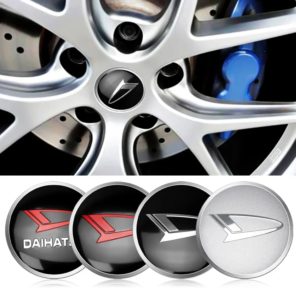 4pcs 56mm Metal Car Wheel Center Hub Caps Stickers Logo Emblem Exterior Parts Accessories For Daihatsu Terios Sirion Mira etc