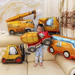 1 TEILE/PAKET Bau Kran Bagger Engineering VehicleFoil Ballons Zement Lkw Baby Dusche Jungen Geburtstag Partei Liefert