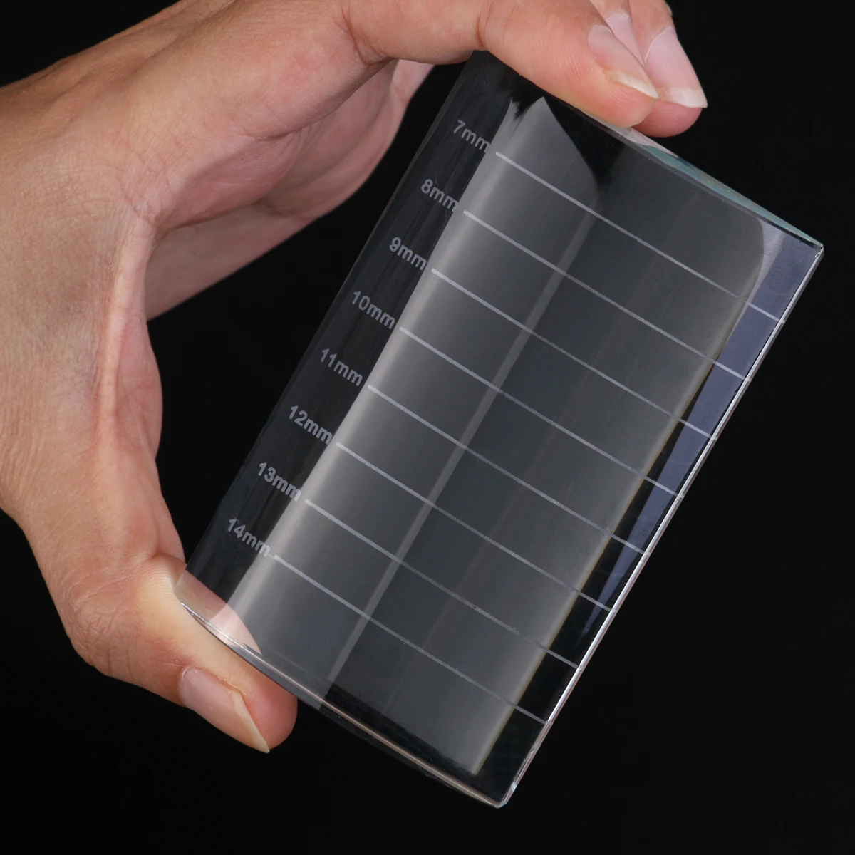 

Eyelash Extensions Glue Pallet Glass Adhesive Tray Template Card Eyebrows Eyes Makeup Beauty Salon Professional Millimeter