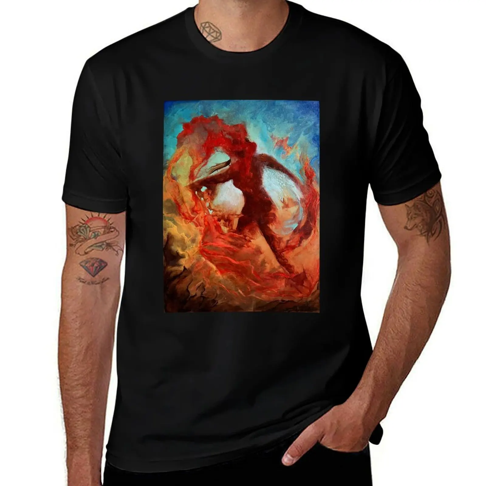 

Dancing with Fire T-Shirt anime t shirts oversize t shirt for man 100 percent cotton