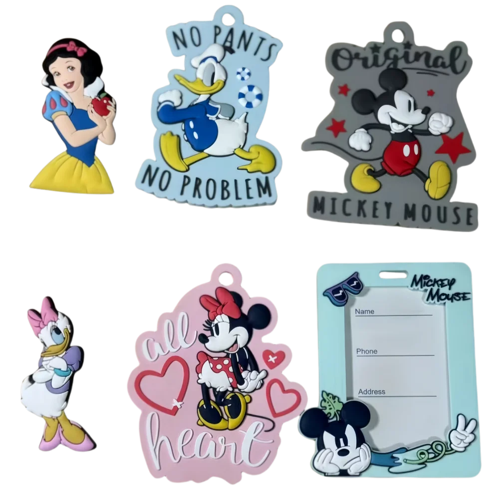 Mickey Mouse Toys Figure Daisy Duck Suitcase Backpack Pendant Decor Minnie Baggage Tag Couple Gift