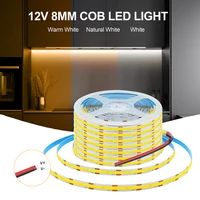 3mm 5mm 8mm PCB COB LED Strip Light 5V 12V 24V 320LEDs/m High Brightness Flexible Tape Warm Natural White Red Green Blue 0.5m 5m 3