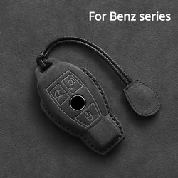 Leather Car Key Case Cover For Mercedes Benz A C E S G Class W177 W205 W213 W222 X167 AMG GLC CLE CLA GLB GLSCar Accessories