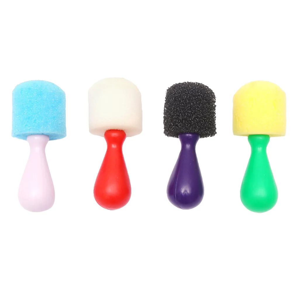 

4Pcs Sponge Paint Brushes Round Head Random Colors DIY Painting Tools for Creativity Imagination Color Cognition Graffiti