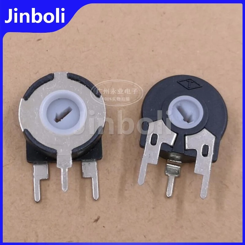 10PCS PT15 Spanish Fine Tuning Potentiometer PT15-50K B50K B503 Arrow Hole Vertical 3Pins Adjustable Resistance Diameter 15MM 